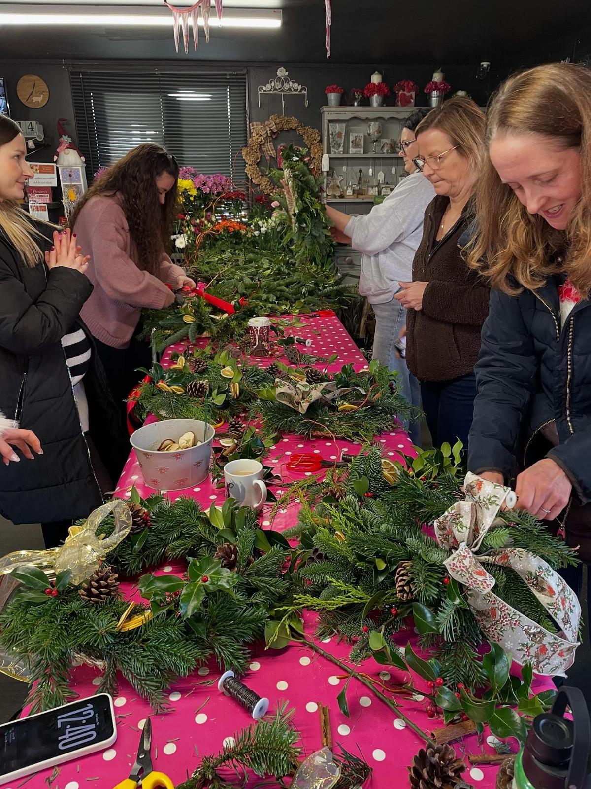 Penney Christmas Wreath Workshop Wroxham Barns 007