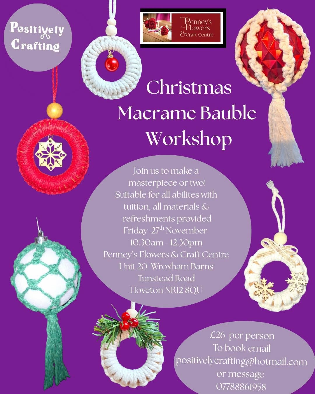 Christmas Macrame Bauble Workshop
