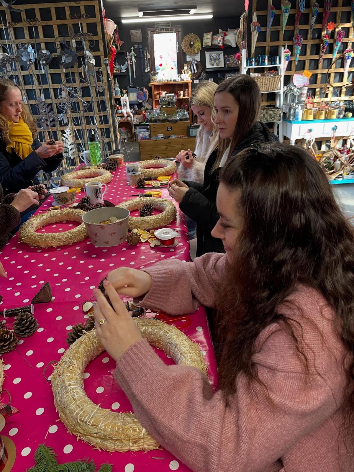 Penney Christmas Wreath Workshop Wroxham Barns 005