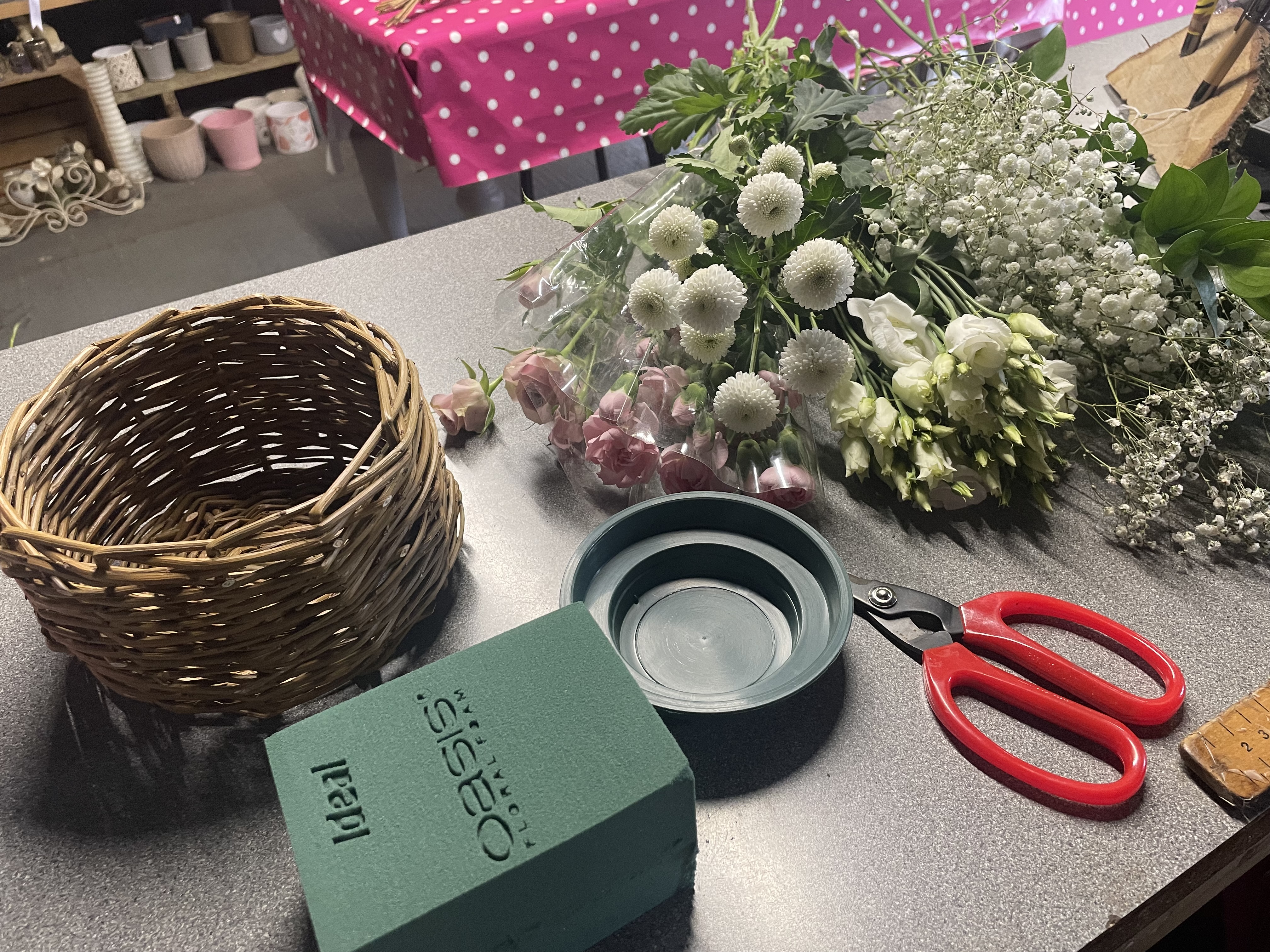 Small Basket & Flower Arrangment (2)