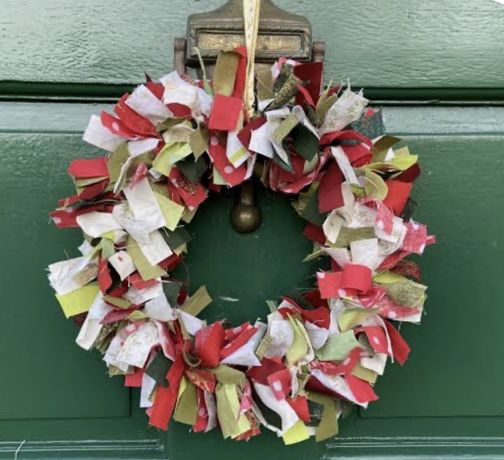 Recycled Clothes Rag Wreath 2